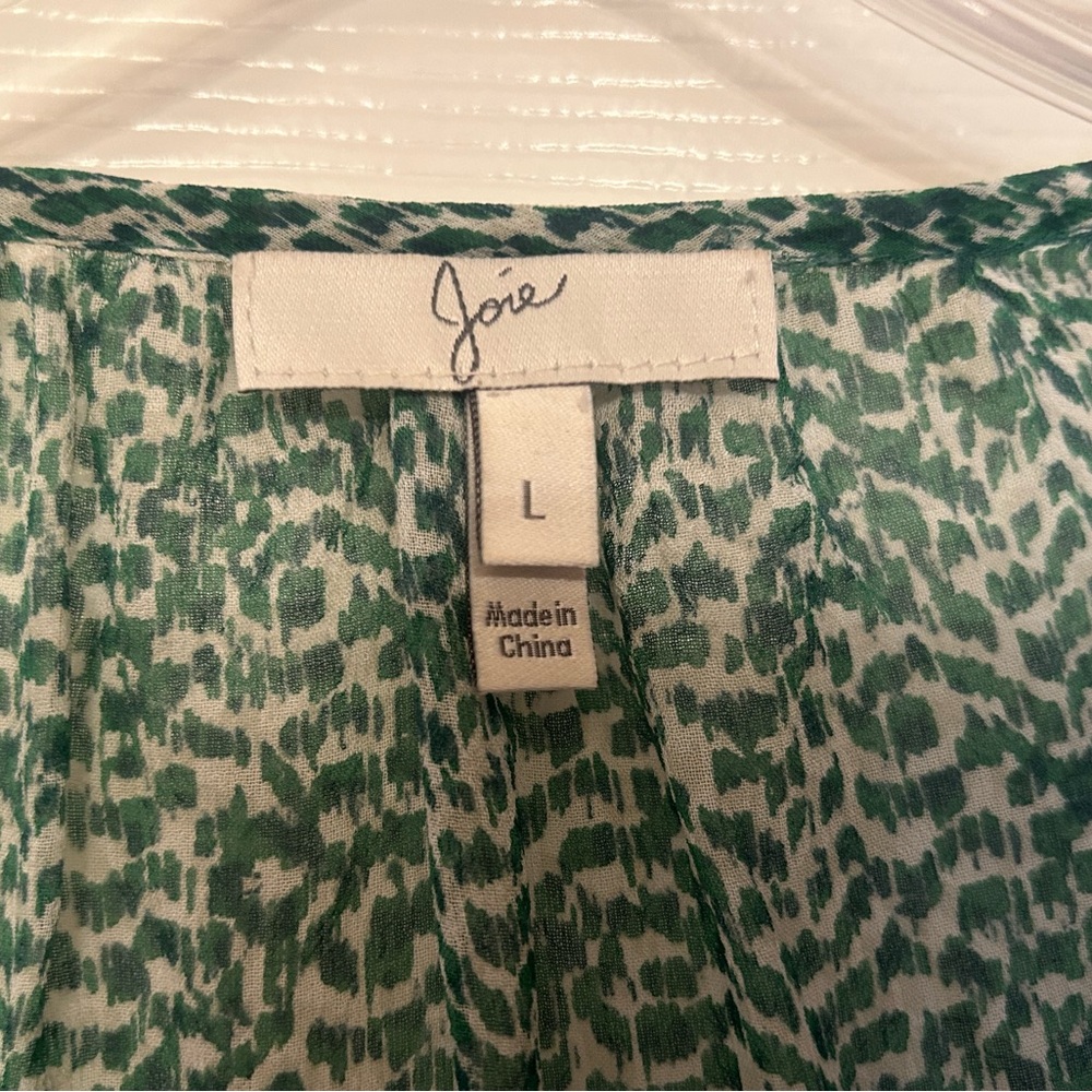 Joie Forest Green Patterned Blouse - image 2